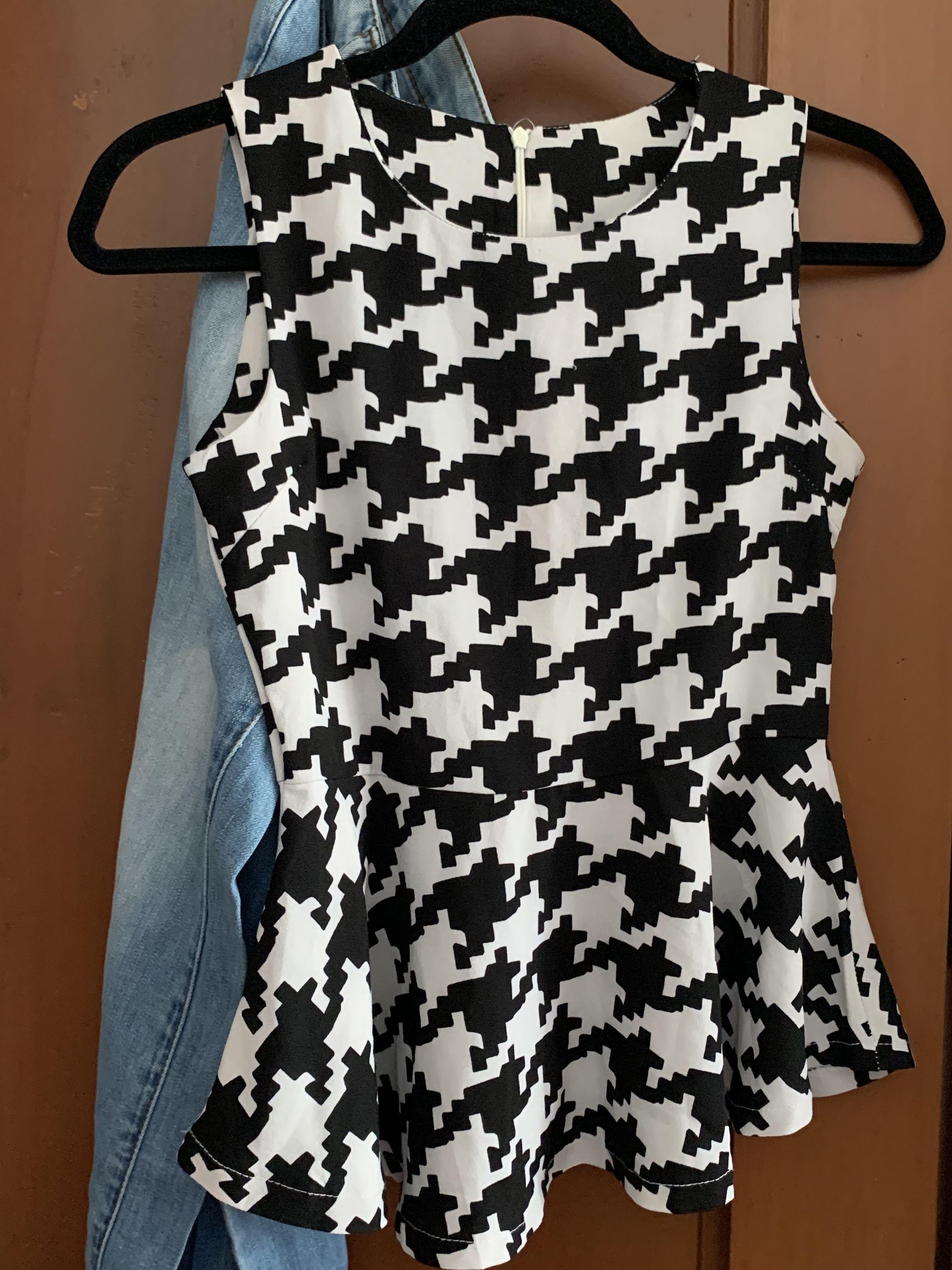 houndstooth peplum top