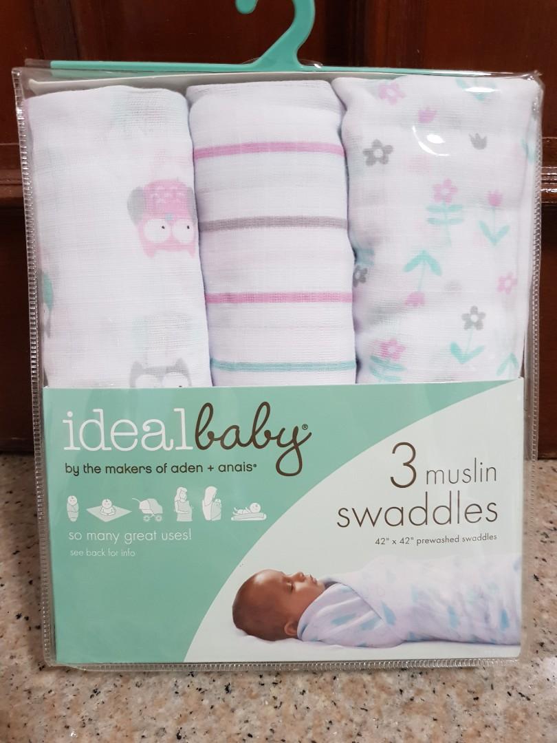 Ideal baby cheap 3 muslin swaddles