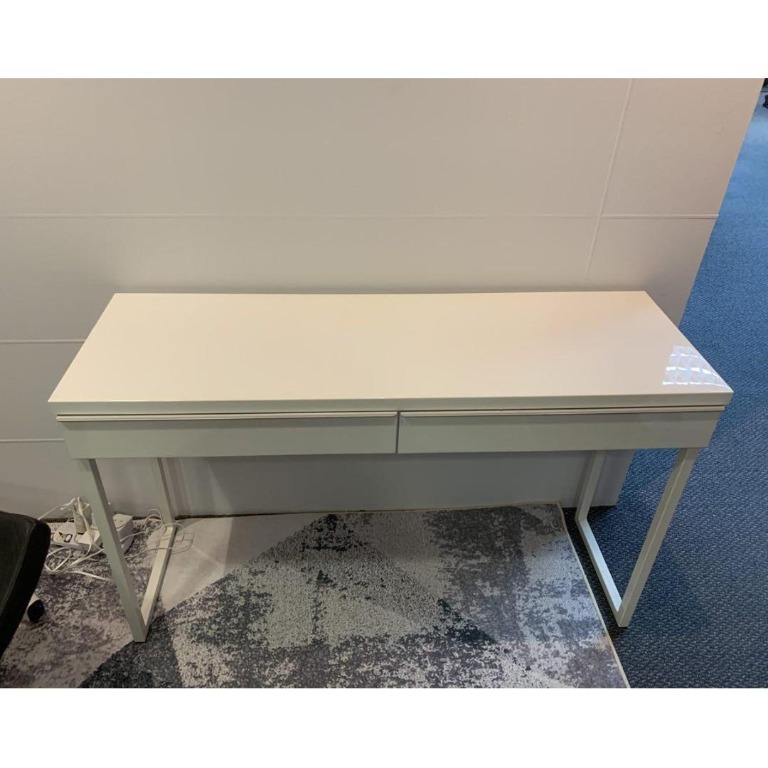 IKEA BEST BURS Desk high gloss white 120x40 cm Furniture