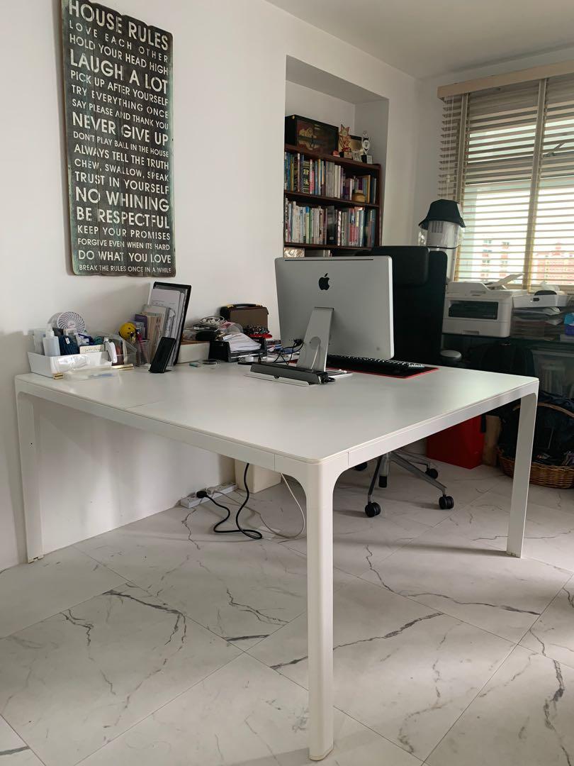 Ikea Conference Table Large BEKANT White, Furniture & Home Living
