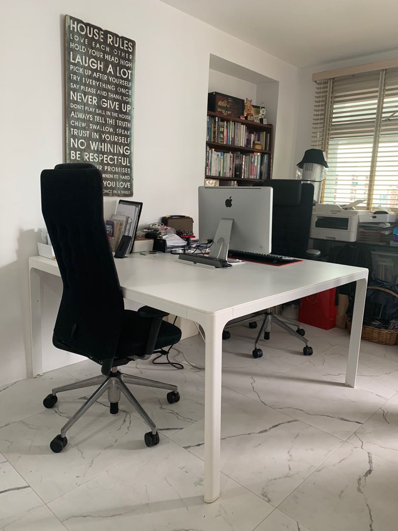 Ikea Conference Table Large BEKANT White, Furniture & Home Living