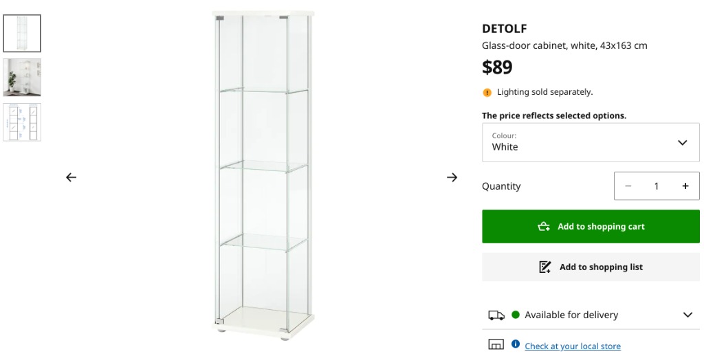 IKEA DETOLF Glassdoor (WHITE), Furniture & Home Living