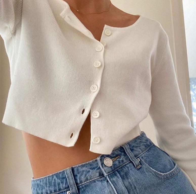 Brandy melville white cardigan on sale