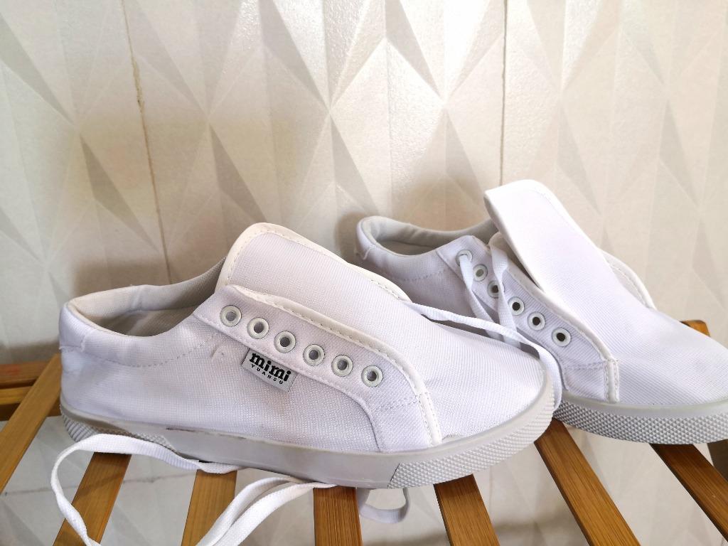 ladies white canvas trainers