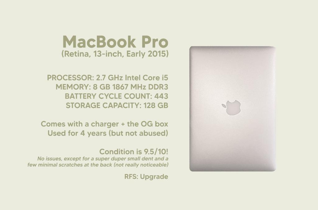 Macbook Pro 13 Retina Early 15 Electronics Computers Laptops On Carousell