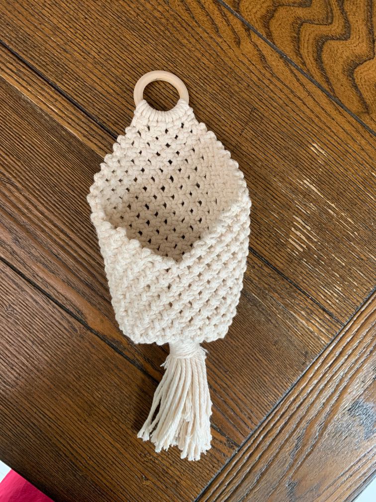 Macrame Hanging Pouch, Design & Craft, Handmade Craft on Carousell