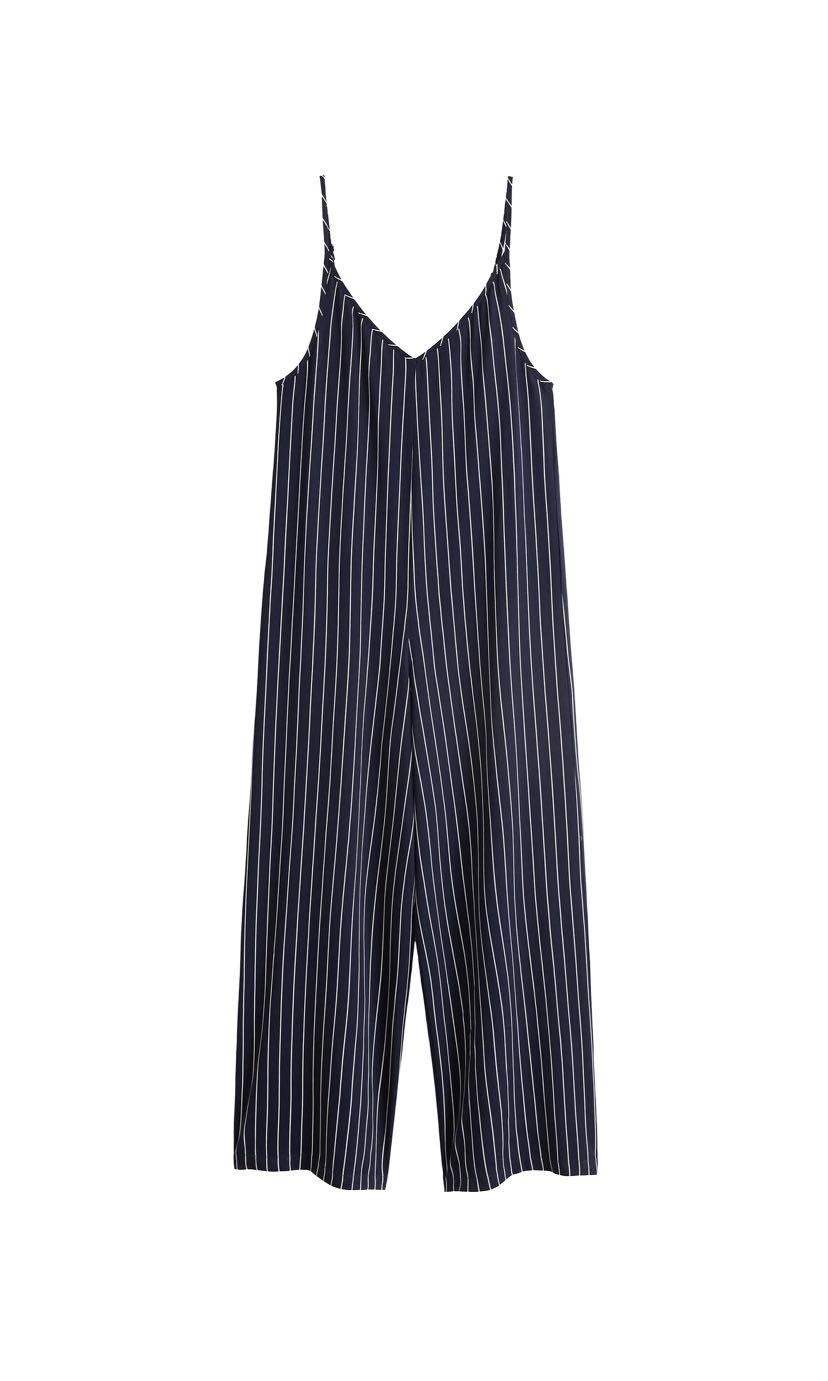 mango striped long jumpsuit