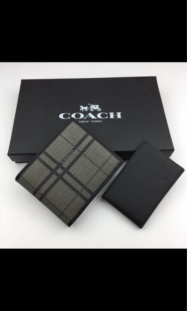 COACH Men Wallet Set F74699, Men's Fashion, Watches u0026 Accessories, Wallets  u0026 Card Holders on Carousell