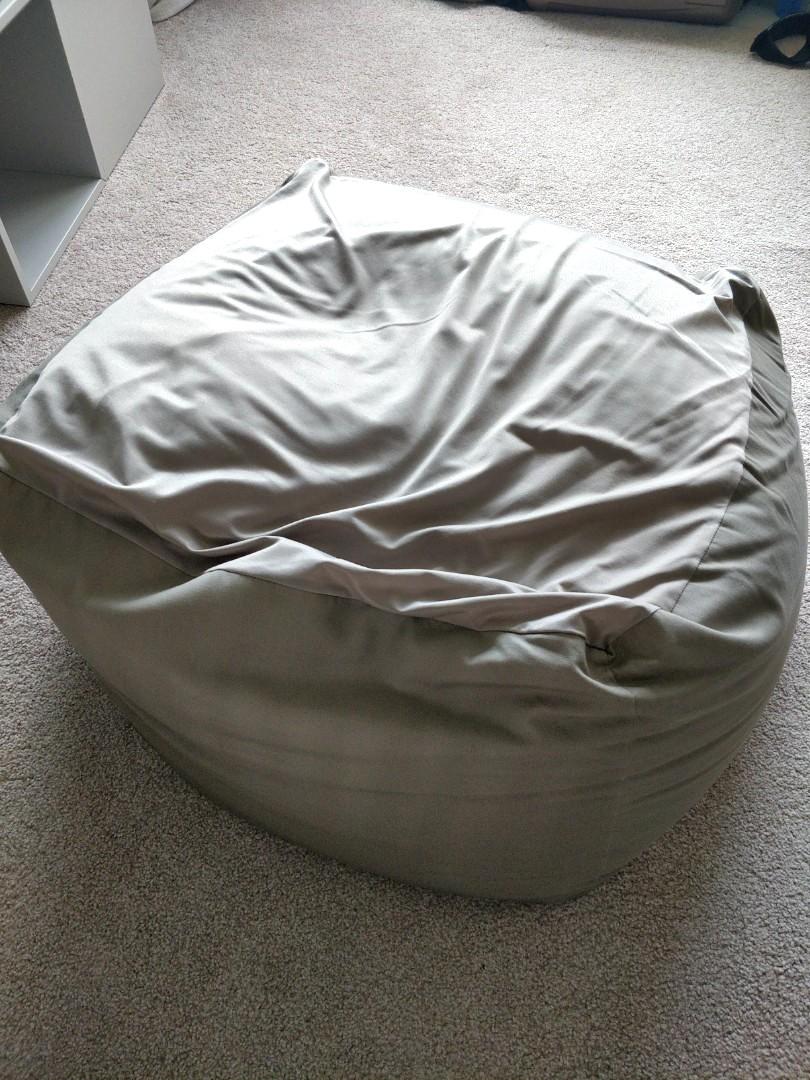 Muji Style Grey Bean Bag, Furniture & Home Living, Furniture, Sofas on