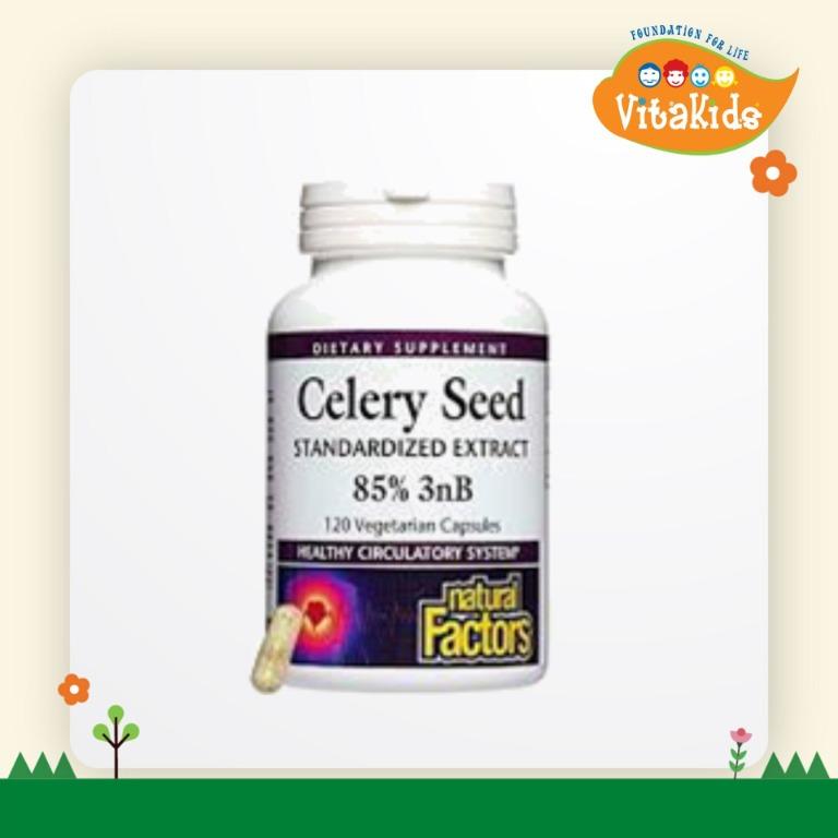 Natural Factors Celery Seed Extract (85 3nB), 60 vcaps., Health & Beauty, Bath & Body on Carousell