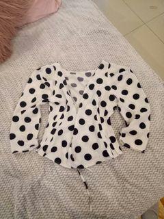 nichi polka dots top