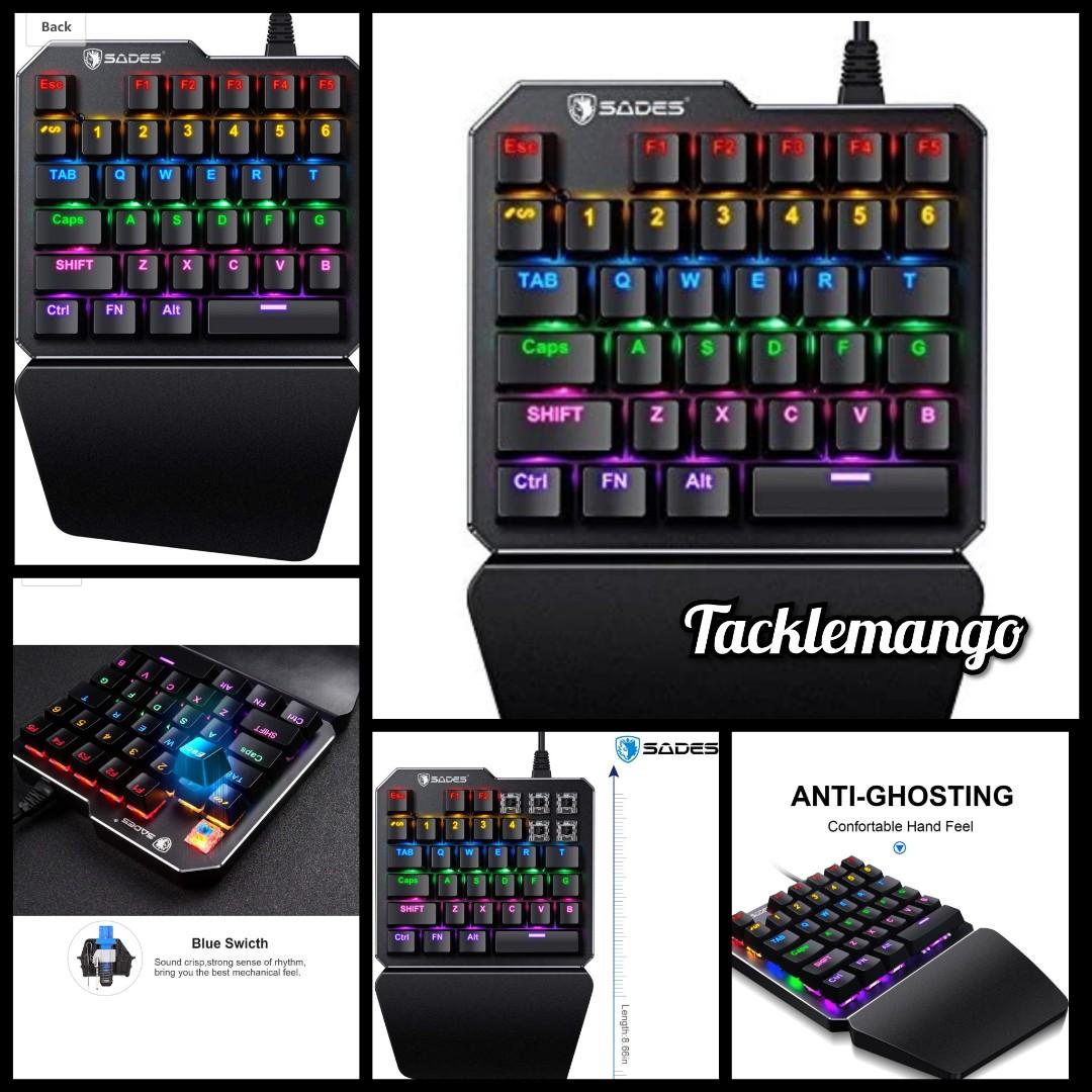 SADES One Handed keyboard One-Handed Mechanical Gaming Keyboard RGB LED Backlit