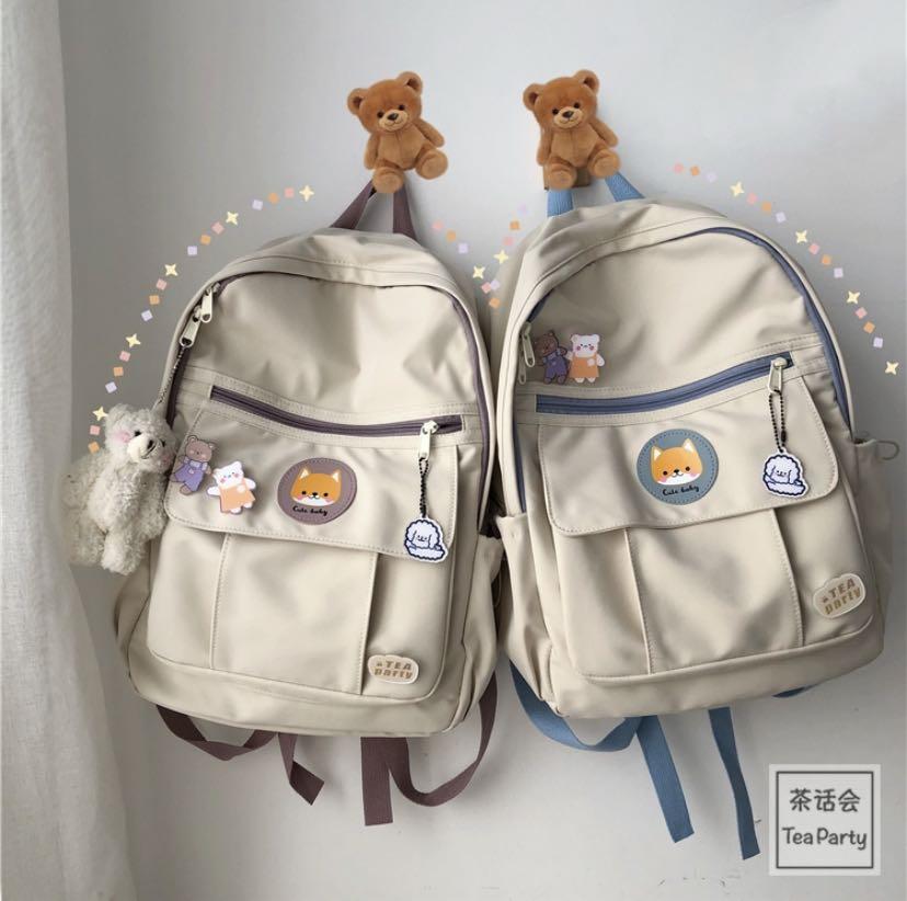pastel canvas backpack