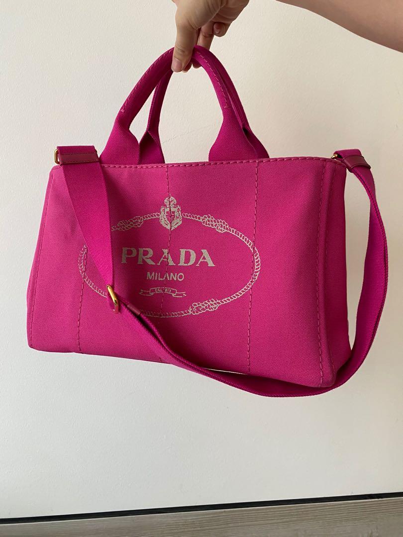 prada canvas bolsa pink
