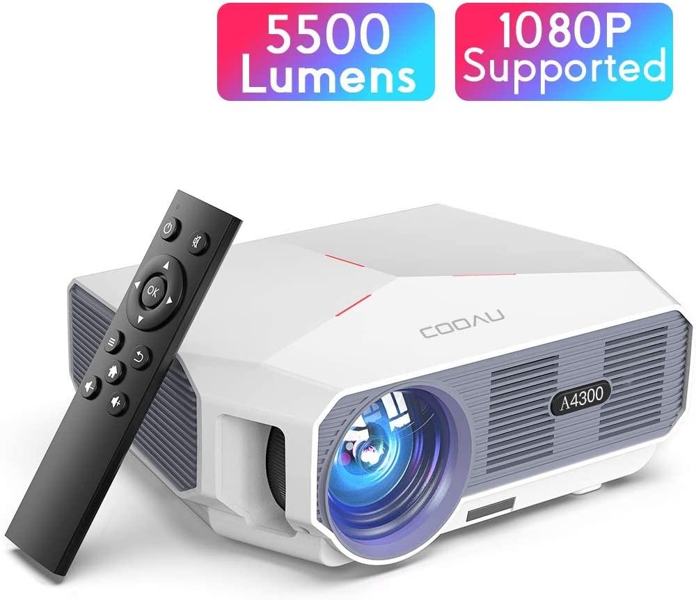 Projector FUJSU Portable Mini Projector Max 200 Display Support 1080P Home Cinema Projector 5500 Lumens Compatible with TV Stick/HDMI/VGA/USB/TV Box/Laptop/DVD/PS4 for Home Entertainment