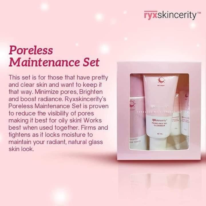 RYX Poreless Maintenance Set (Category: Face Care) located in Manila. Submitted by thesmartchic.ph (Listing ID 1019764949, Image 2). Description: Informations are on the pictures. For more inquiries, slide me a dm! Thanks!.