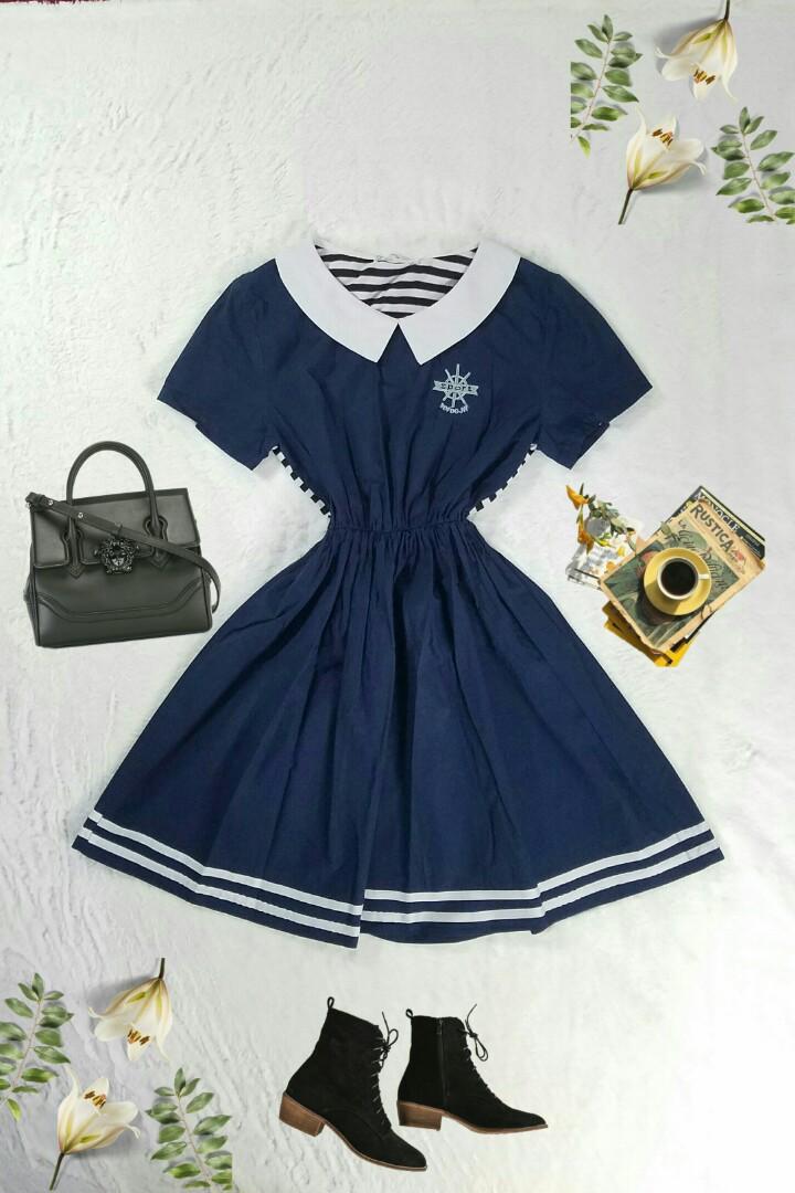 Sailor Dress (Category: Dresses) located in Cainta. Submitted by vanchester (Listing ID 1019726998, Image 1). Description: 🍒 Medium to Semi-large 🍒 COD - PM seller 🍒 Order form: Name Address (including brgy&zipcode) Mobile Number:.