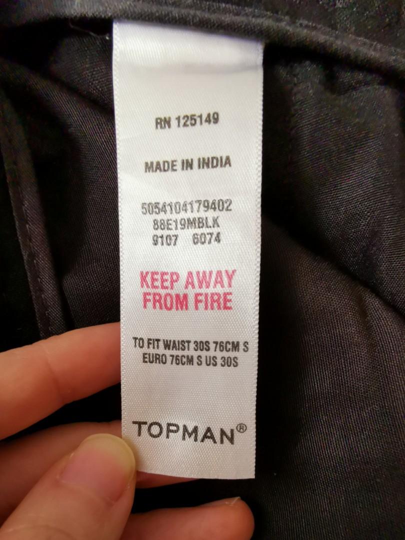 Topman shop pants sizing