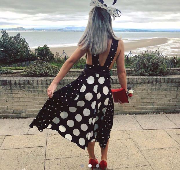 Topshop monochrome 2025 spot pinafore dress