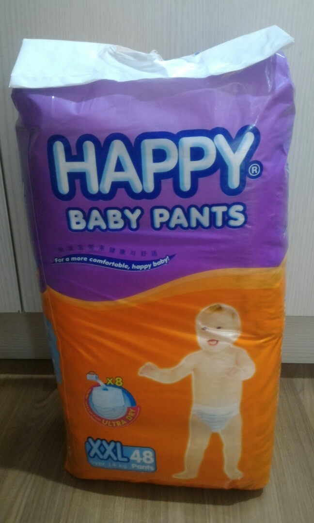 matig Vesting informeel XXL 48pcs HAPPY Baby Pants, Babies & Kids, Bathing & Changing, Diapers &  Baby Wipes on Carousell