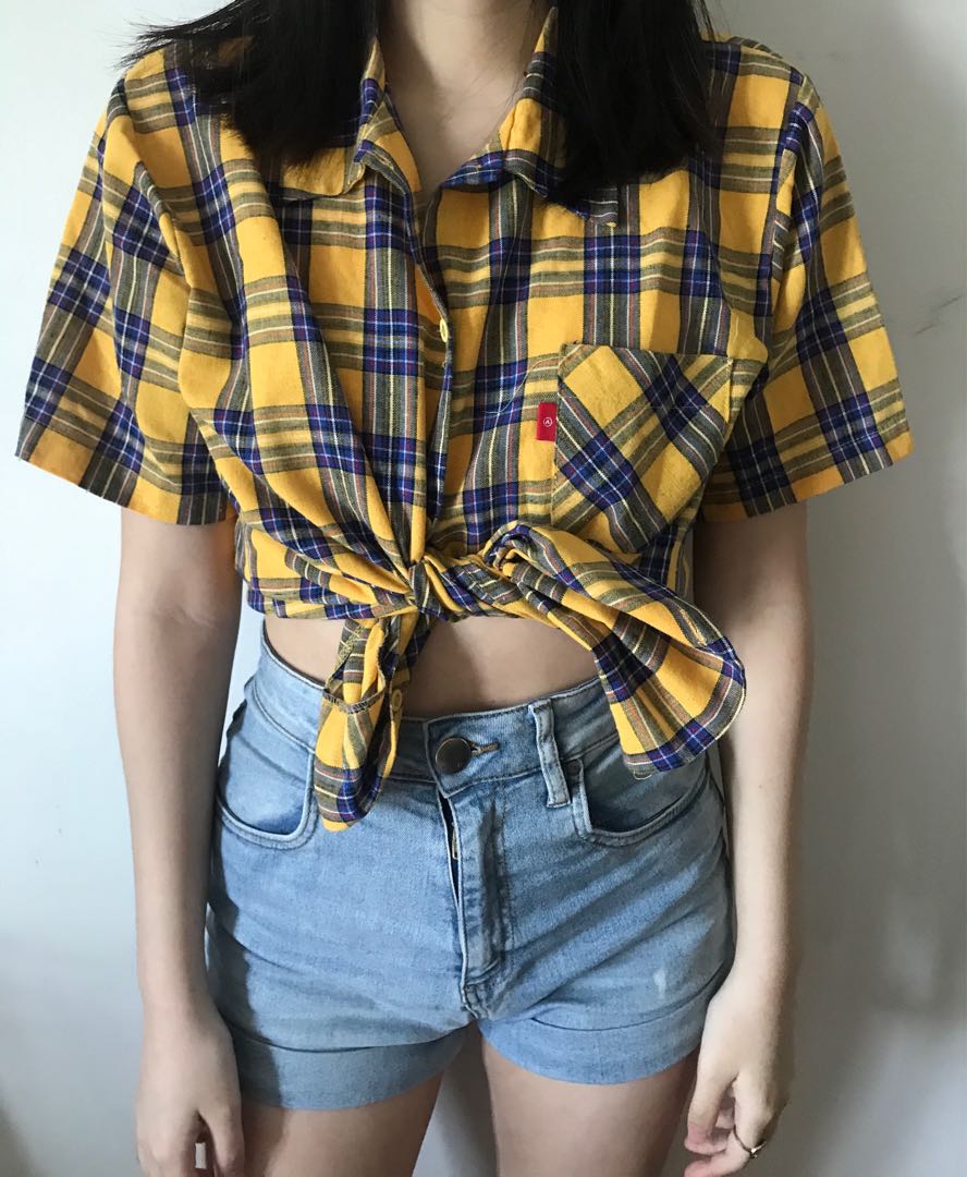 yellow checkered top