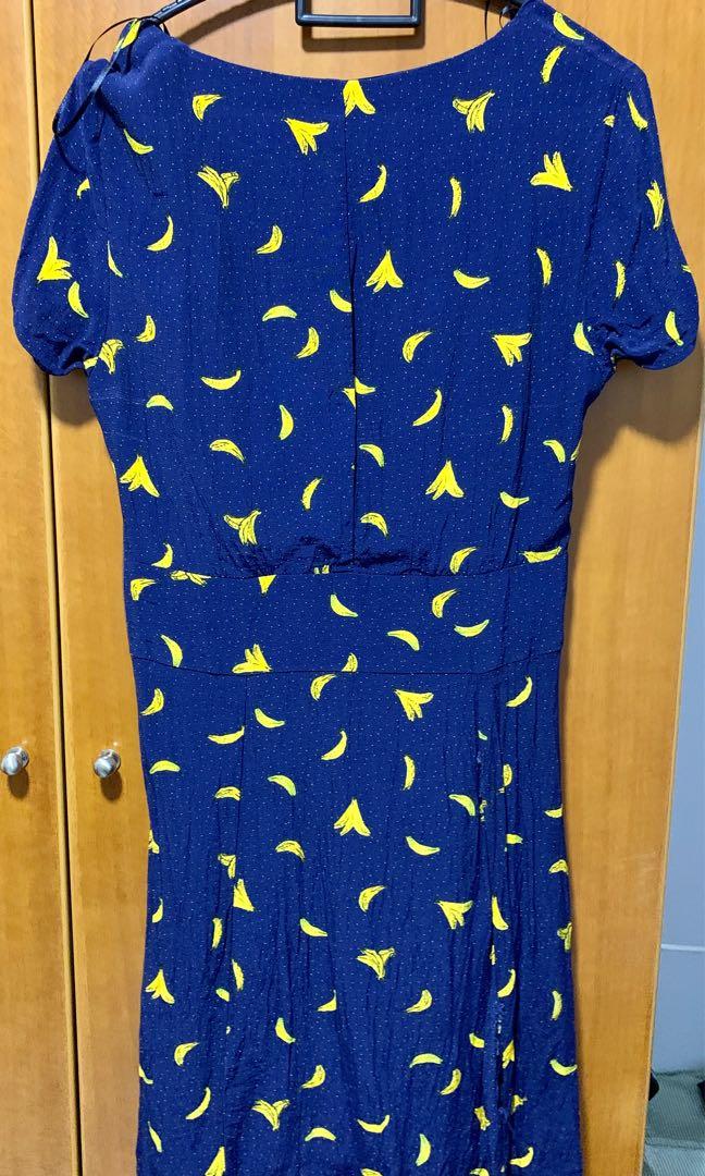 Banana print dress zara deals