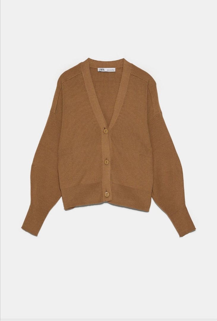 zara ribbed cardigan with buttons