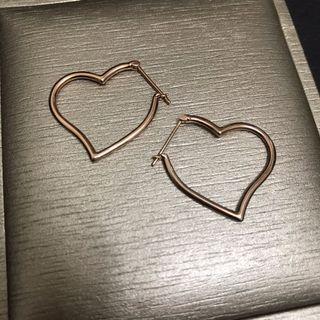 18K Rose Gold heart earring 玫瑰金心形耳環