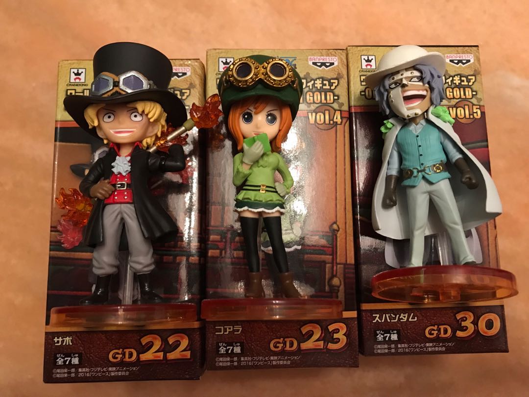 2手日版海賊王革命軍薩波sabo 克爾拉可亞拉cp9 一套3隻one Piece Wcf 克爾拉盒壓 興趣及遊戲 玩具 遊戲類