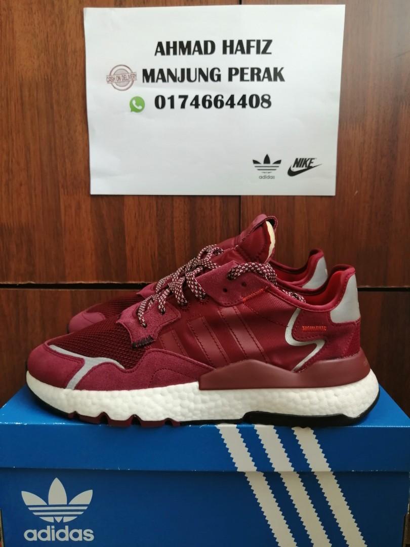 Adidas nite deals jogger burgundy