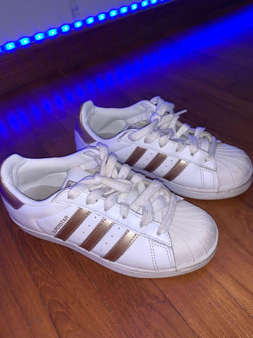 rose gold adidas superstar shoes