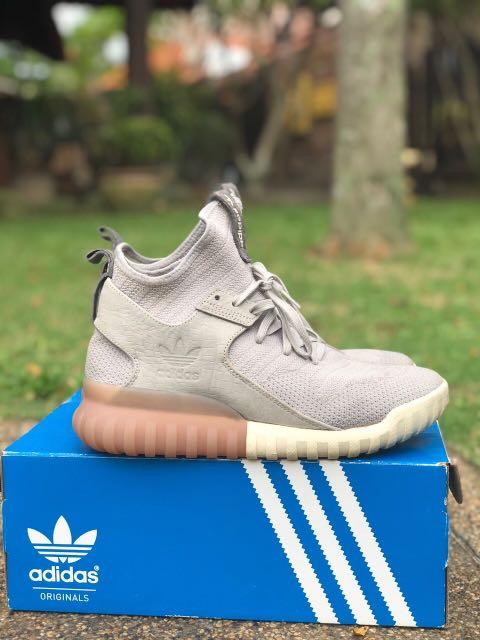 Adidas tubular x primeknit brown store