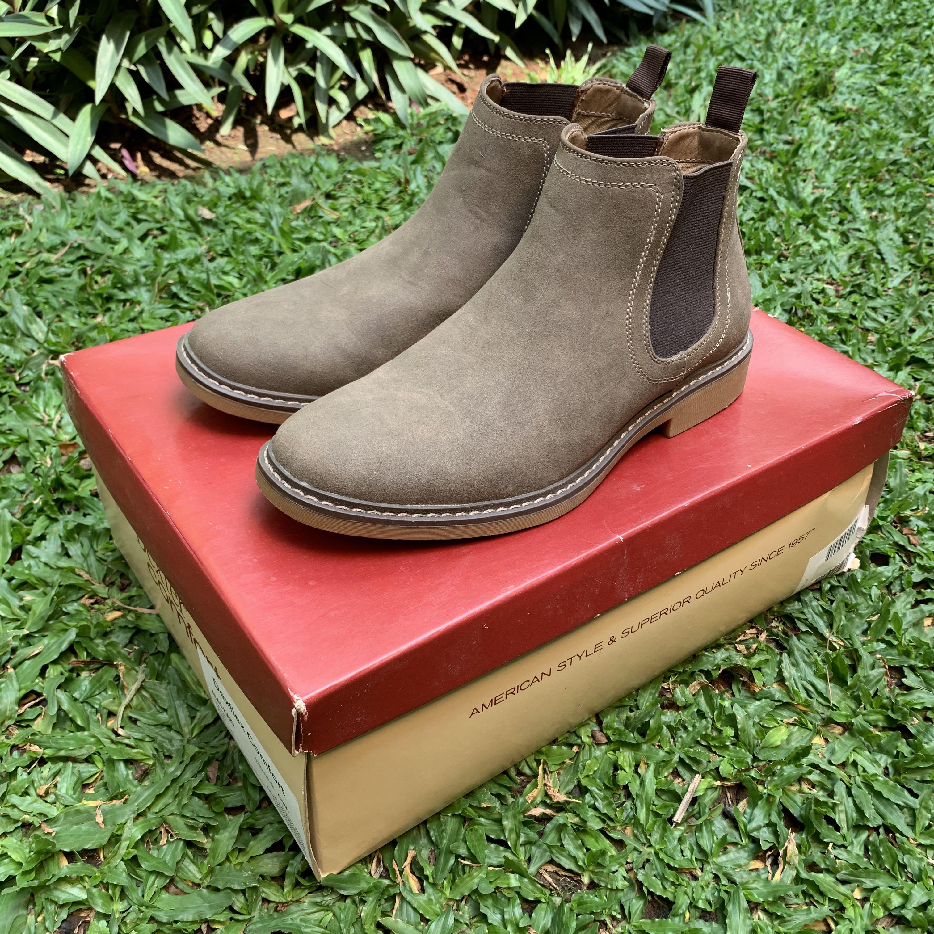 ALEC CHELSEA BOOTS GREY BROWN DEXTER COMFORT MEMORY FOAM ORIGINAL