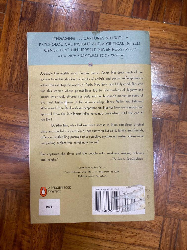 Anais Nin a biography by Deidre Bair (Category: Storybooks) located in Mandaluyong City. Submitted by deardolphin (Listing ID 1019783541, Image 2). Description: .