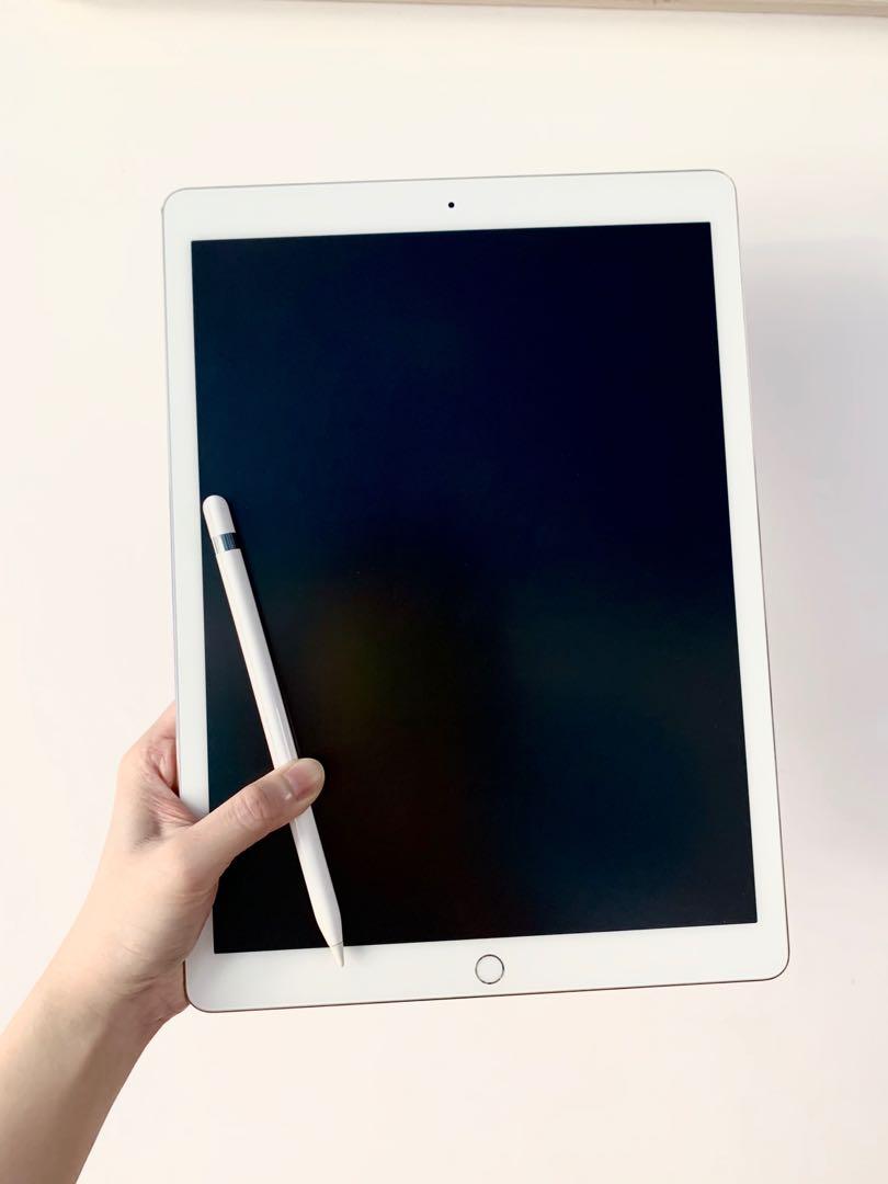 ipad pro 12.9寸(第一代)銀色，連apple pencil 第一代, 手提電話, 平板