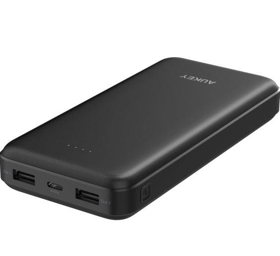 AUKEY USB C Power Bank 20000mAh, Portable Charger with Dual USB Ports