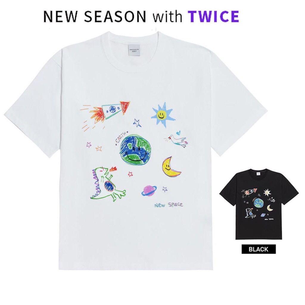 Authentic Adlv X Twice Crayon Graphic Oversize Shirt Size 1 Size 2 Entertainment K Wave On Carousell