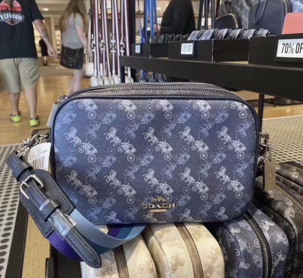 Coach blue cheap sling bag