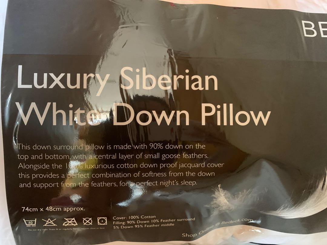 Bedeck luxury siberian white down pillow hot sale