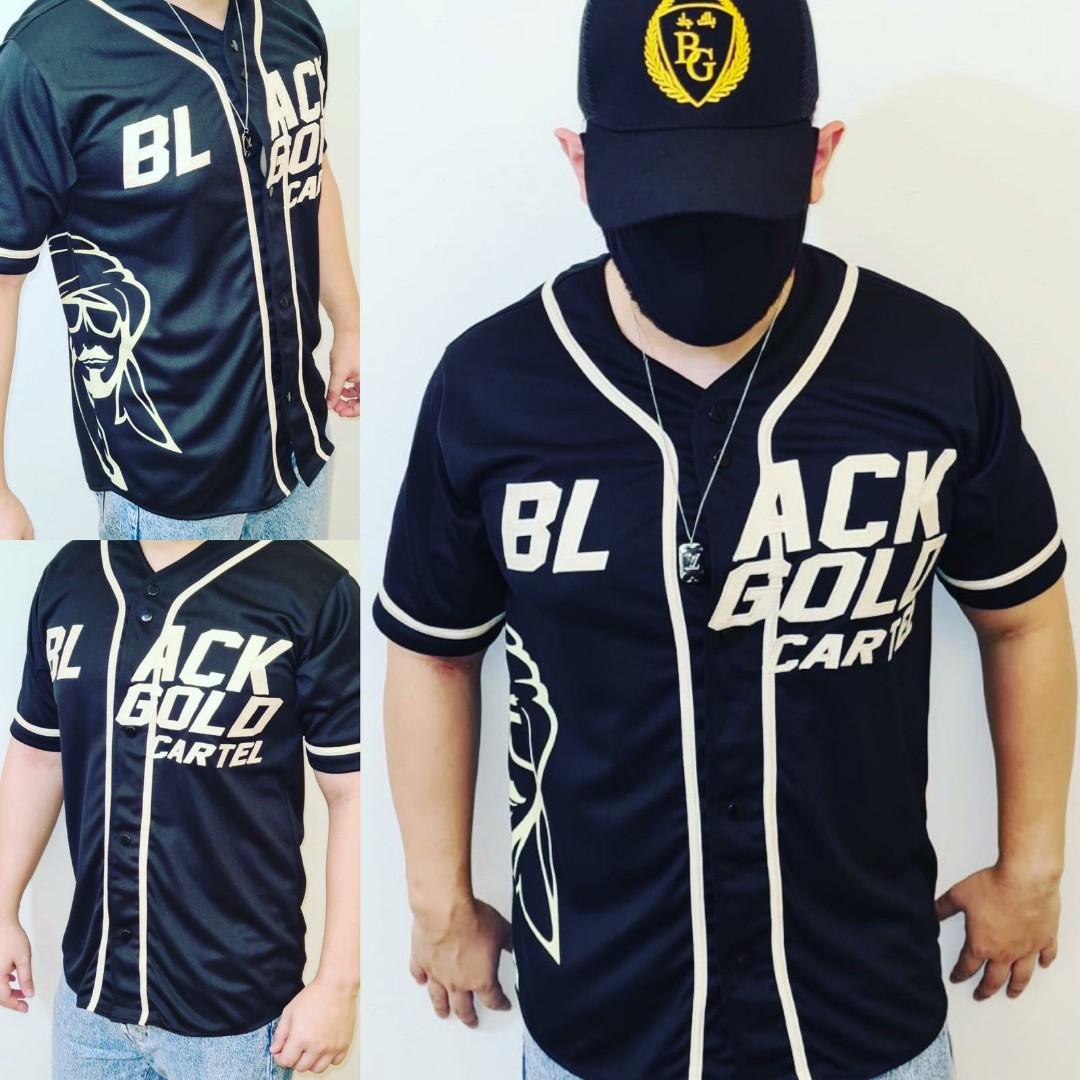 black and gold baseball jersey