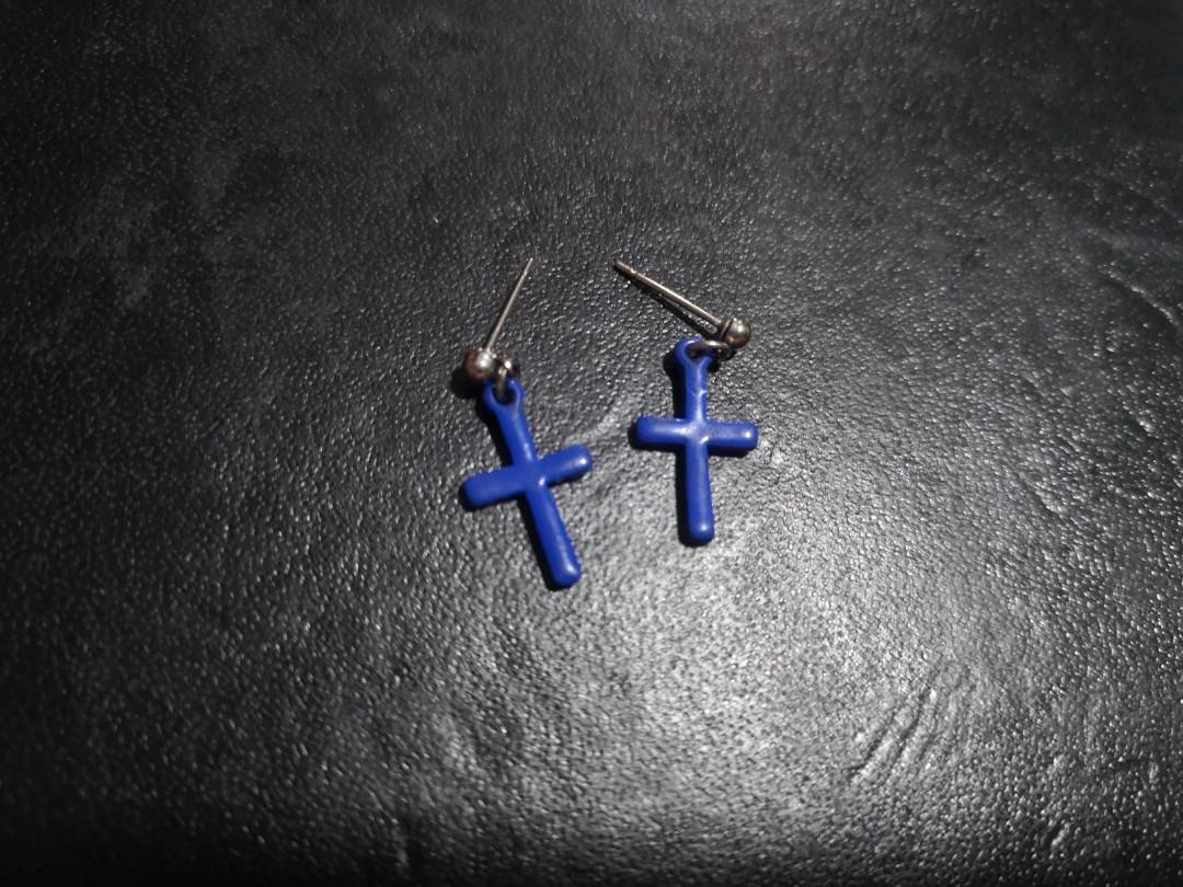 Blue Cross earrings