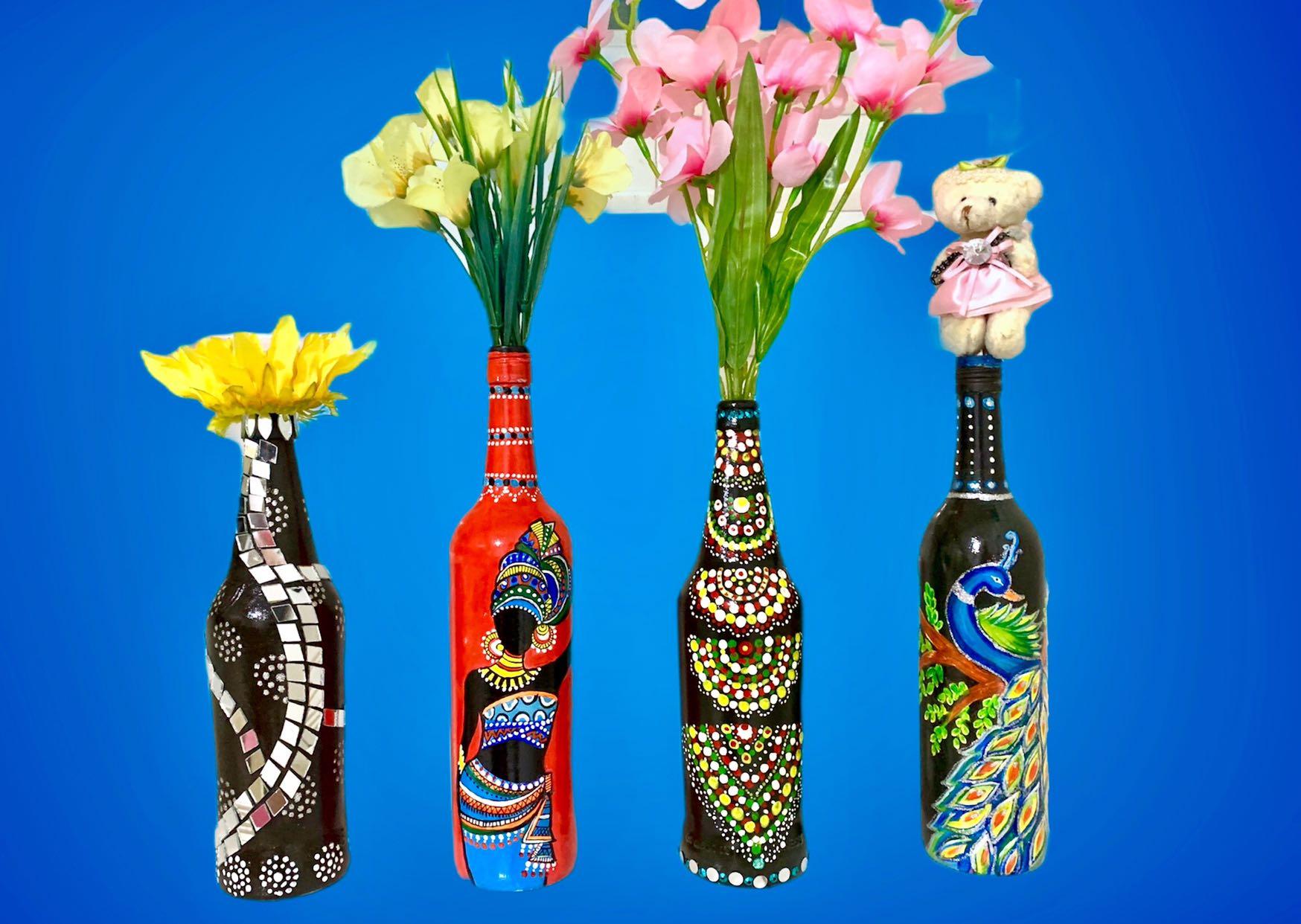 Bottle Art Mandala Design Acrylic Hand Painting For Charity Design Craft Art Prints On Carousell bottle art mandala design acrylic