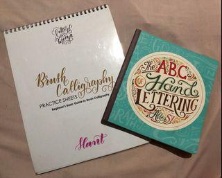 Brush Calligraphy Parctice Sheet and Hand Lettering combo