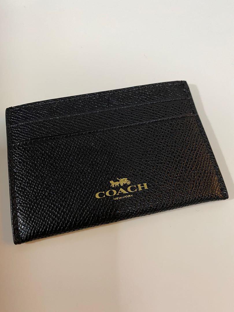 coach card holder black
