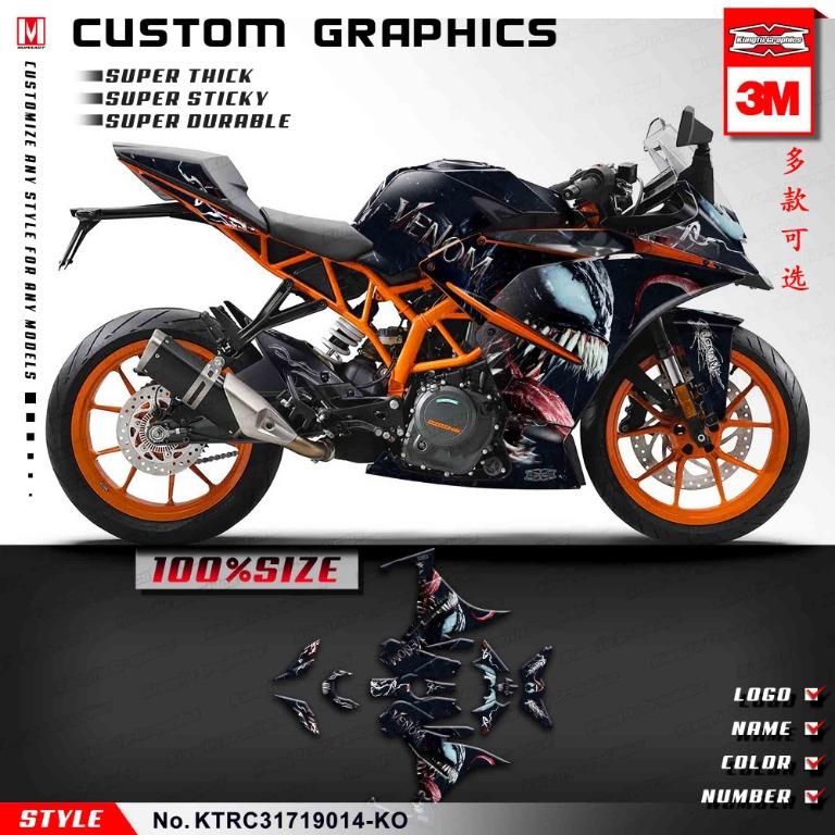 Customizable 3m Ktm Rc125 Rc200 Rc250 Rc390 125 200 250 390 Decal Stickers Full Coverset Covers Fairings Venom Captain America Marvel Comics Gengar Pokemon Agv Evo Deadpool Samurai Shark Pepsi Motorbikes Motorbike Accessories On Carousell