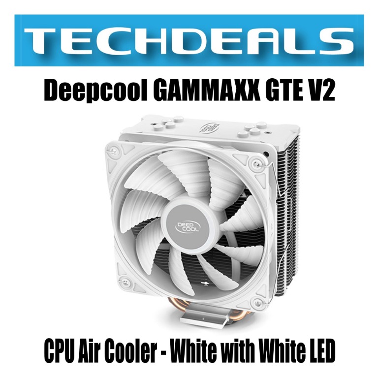 Deepcool GAMMAXX GTE V2 CPU Air Cooler - White with White LED ...