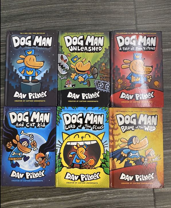 Dog man books set (hard cover) set of 6, Books & Stationery, Children
