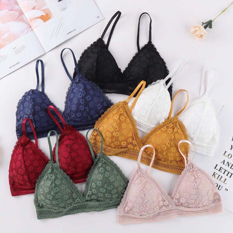 Eyelet Lace Bralette, Women's Fashion