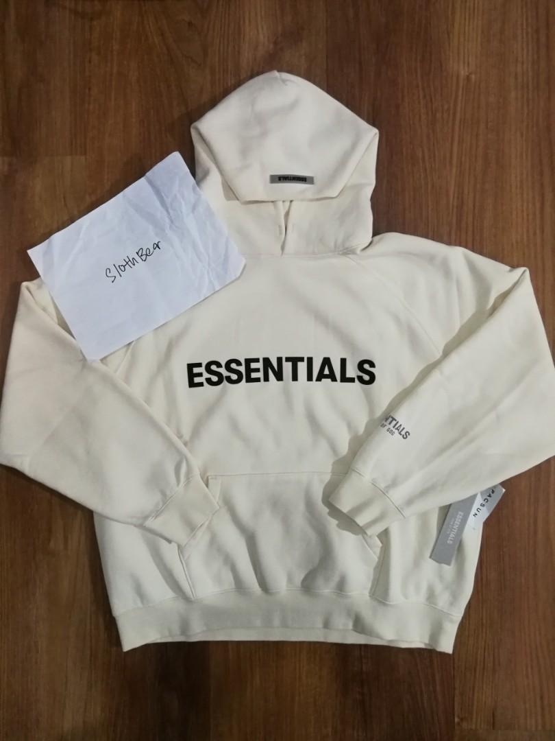 FOG Essentials SS/20 Cream Hoodie by Pacsun, Men's Fashion, Clothes, Tops on Carousell