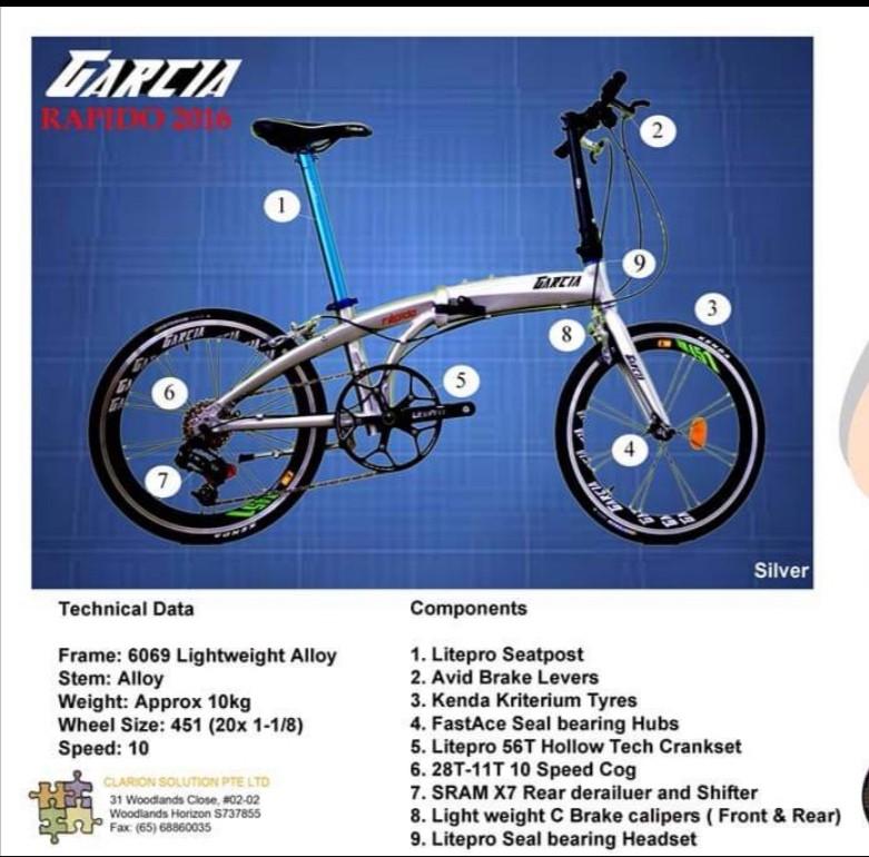 Garcia rapido folding bike hot sale